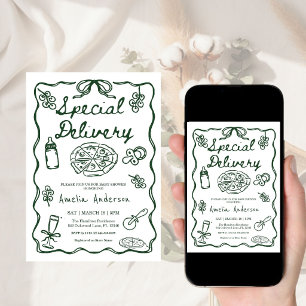 Convite Entrega Especial Italiana Chuveirinho de Bebê Capr