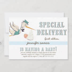 Convite Entrega Especial - Vintage Stork