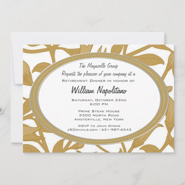 Convite entrelaçado do comensal da aposentadoria (Frente)