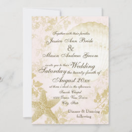 Convite Envelada Rosa Vintage à Beira-Mar