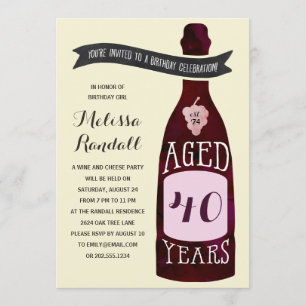 Convite Envelhecer Como Um Vinho Fino   Festa de aniversá