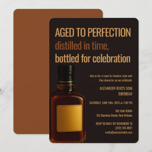 Convite Envelhecido à Perfeição Aniversário de Whisky