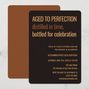 Convite Envelhecido à Perfeição Aniversário de Whisky