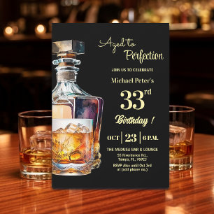 Convite Envelhecido à Perfeição Homens 33º Whiskey Anivers