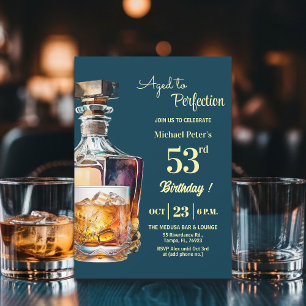 Convite Envelhecido à Perfeição Homens 53º Whiskey Anivers