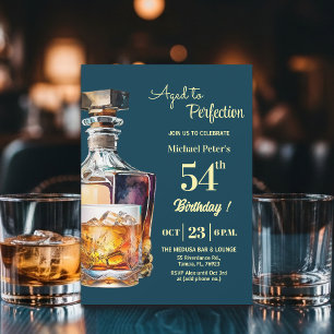 Convite Envelhecido à Perfeição Homens 54º Whiskey Anivers