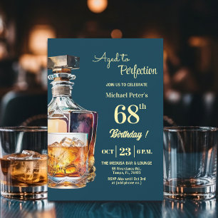Convite Envelhecido à Perfeição Homens 68º Whiskey Anivers
