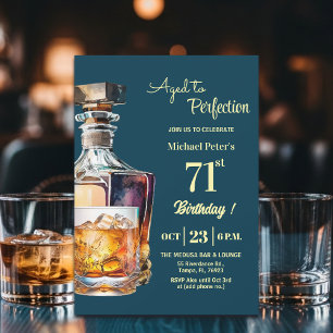 Convite Envelhecido à Perfeição Homens 71º Whiskey Anivers