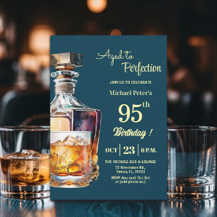 Convite Envelhecido à Perfeição Homens 95º Whiskey Anivers