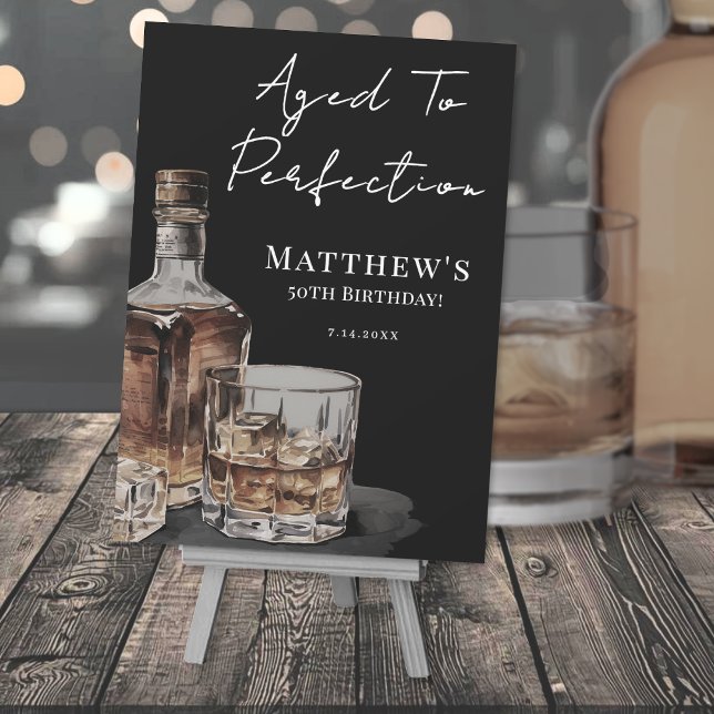 Convite Envelhecido à Perfeição Letreiro de Aniversário (Aged To Perfection Birthday Party Sign Invitation)