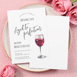 Convite Envelhecido à Perfeição Rótulo de Vinho Festa de 5