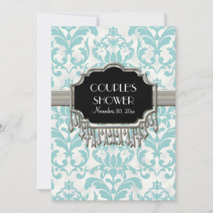 Convite Envelhecido Damasco Pervertido Silver Bling Casame