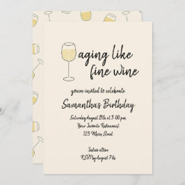 Convite Envelhecimento Como Vinho Belo Vinho Branco Vidro 