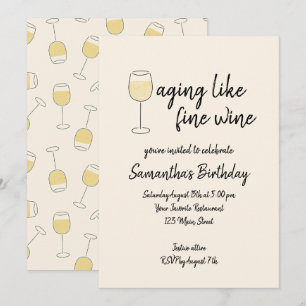 Convite Envelhecimento Como Vinho Belo Vinho Branco Vidro 