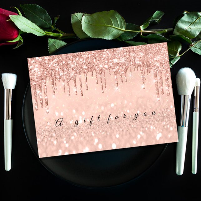 Convite Envelope Dourado Rosa de Drives de Certificado de  (Gift Certificate Drips Rose Gold Envelope Invitation)