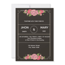 Convite Envelope Personalizado Preto Chic