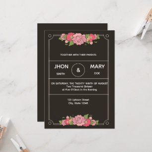 Convite Envelope Personalizado Preto Chic