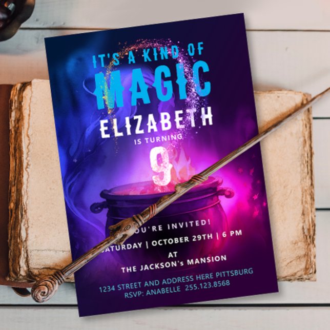 Convite Envenenamento de Poção Breve do Mágico Roxo Wicca (Criador carregado)