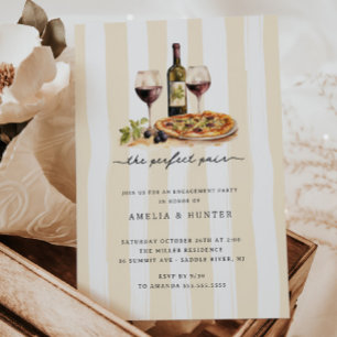 Convite Envolvimento com Vinho e Pizza Par Perfeito