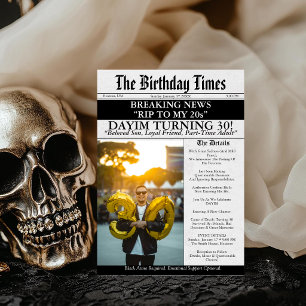 Convite EPD para o meu aniversário de 20 anos Jornal engra
