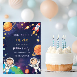 Convite Epic Outer Space Kids Birthday 