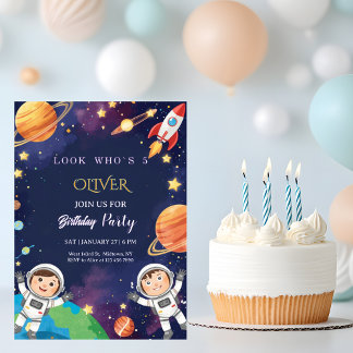 Convite Epic Outer Space Kids Birthday 