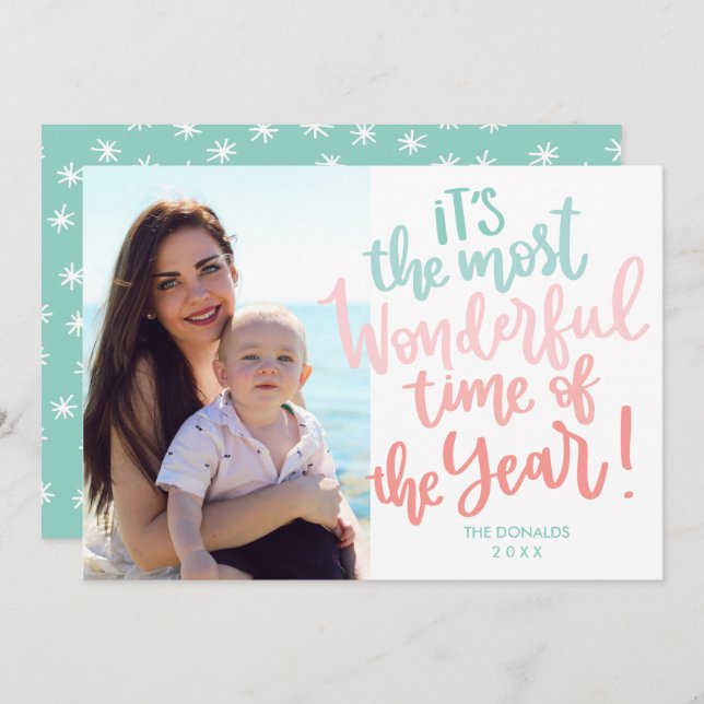 Convite Época Mais Maravilhosa do Ano | Blue HOLIDAY Foto (Frente/Verso)