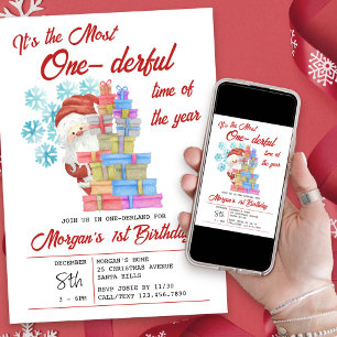 Convite Época Maravilhosa de Natal Aniversário de 1 ano