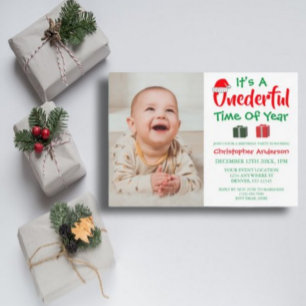 Convite Época Onederful de Natal Aniversário de 1 ano