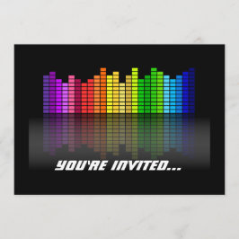 Convite Equalizador Colorido de Música com Reflexão, Técni