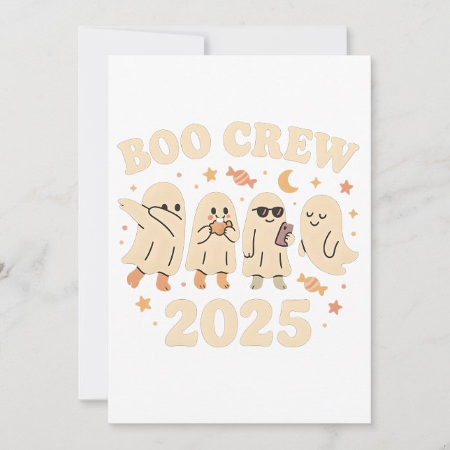 Convite Equipe Boo Fantasma Fofo Festa de Halloween 2026 (Frente)