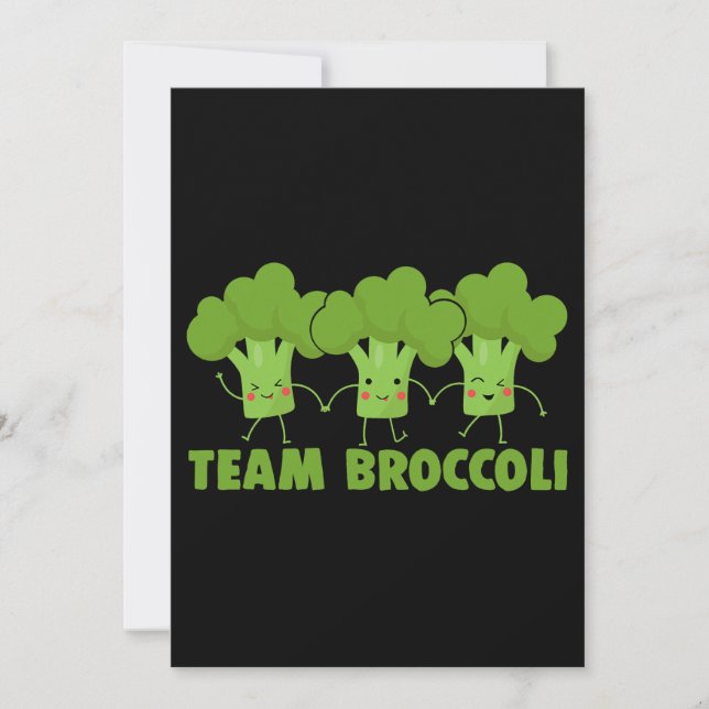 Convite Equipe Broccoli Funny Broccoli Equipe Veggie Veg (Frente)