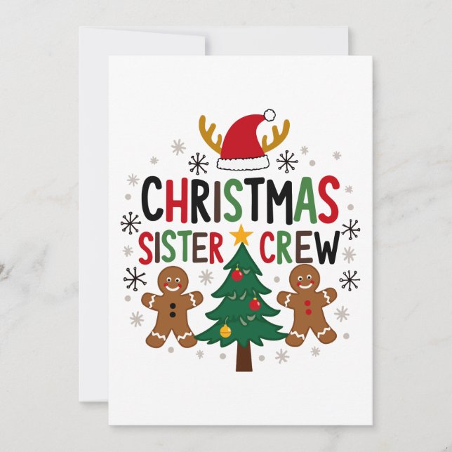 Convite Equipe da Irmã de Natal Amigos Festivos de Pão de  (Frente)