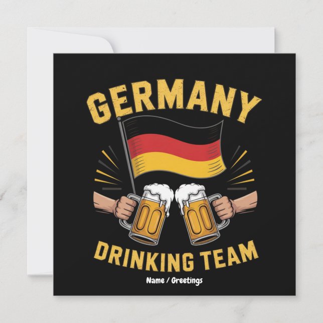 Convite Equipe de Bebedores da Alemanha Oktoberfest Prost  (Frente)