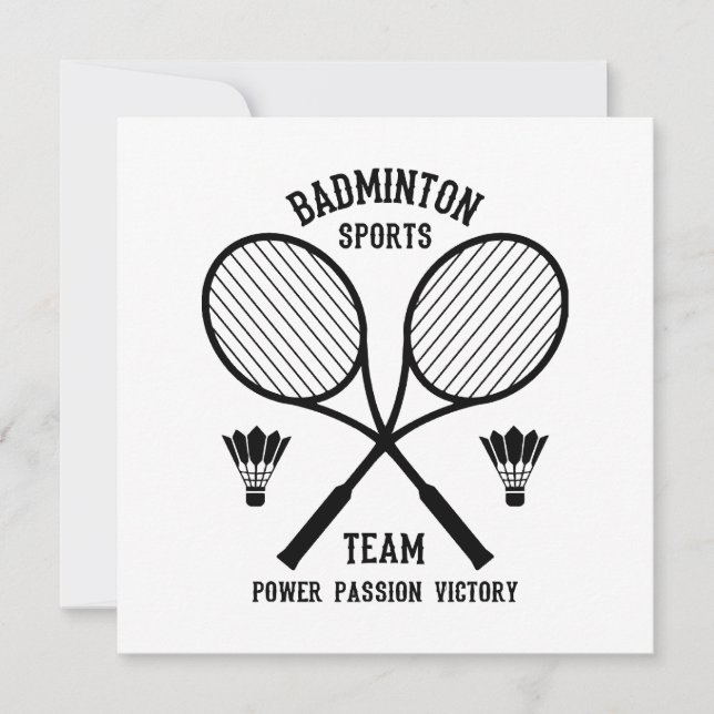 Convite Equipe de Esportes de Badminton (Frente)