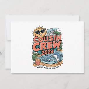 Convite Equipe de primos Viagem de Família à Praia nas Fér