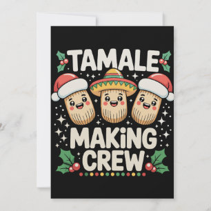 Convite Equipe de Produção de Tamales Época de Natal Natal