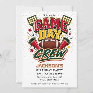 Convite "Equipe do Dia do Jogo" Aniversário de Futebol