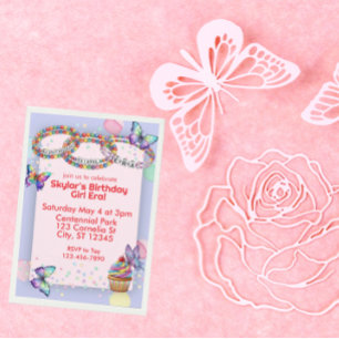 Convite Era da Menina de Aniversário, Pulseira de Aniversá