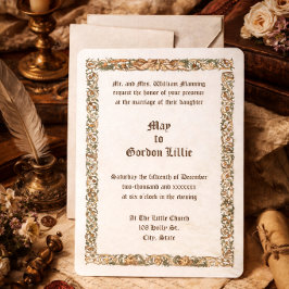Convite Era do Renascimento c. 1550 Casamento de Fronteira