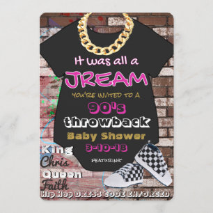Convite Era tudo um Jream  90's Hip Hop Pink & Dourado