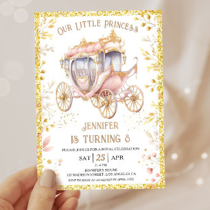 Convite Era Uma Vez Carruagem Princesa 8º Aniversário