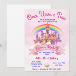 Convite Era Uma Vez Castelo de Princesa Aniversário