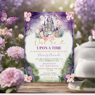 Convite Era Uma Vez Castelo Roxo 1º Aniversário