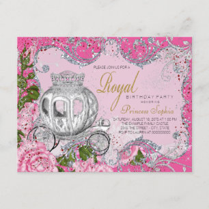 Convite Era uma vez na Time Princess Festa de aniversário