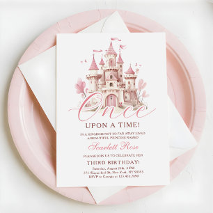 Convite Era Uma Vez Princesa Castelo Menina Aniversário