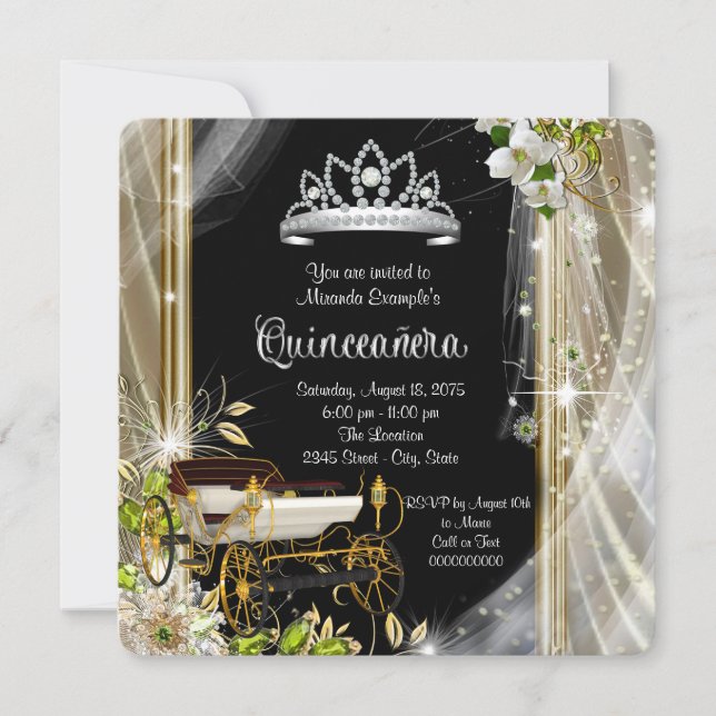 Convite Era Uma Vez Princesa Quinceañera (Frente)