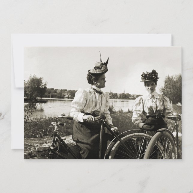 Convite Era Vitoriana da Viagem de Bicicleta de 1890 (Frente)