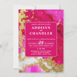 Convite Ereal Elegance: Casamento Inspirado em Geodo Rosa