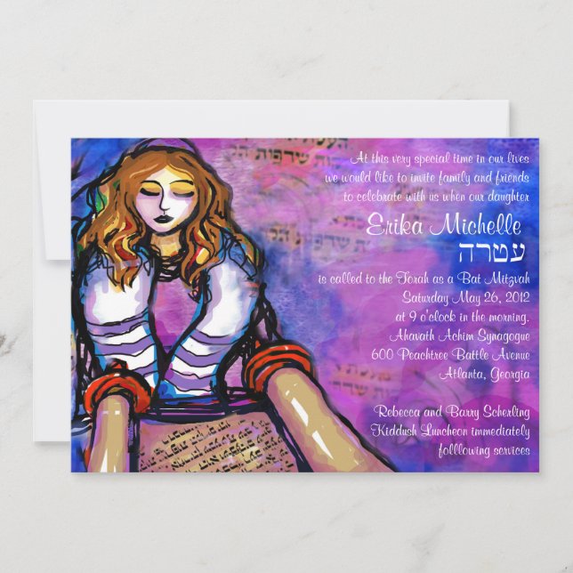 Convite Erikas convida para o hebraico (Frente)